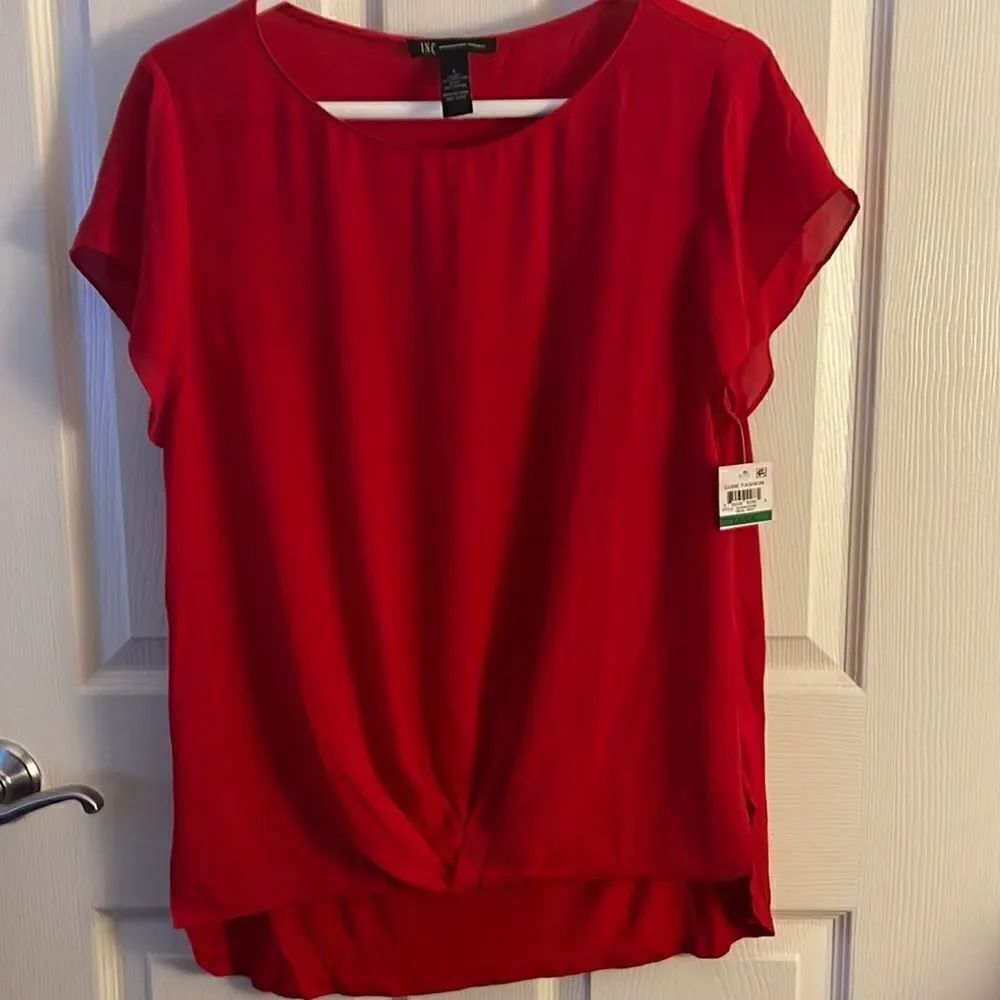 Inc nwt red shirt sleeve size l